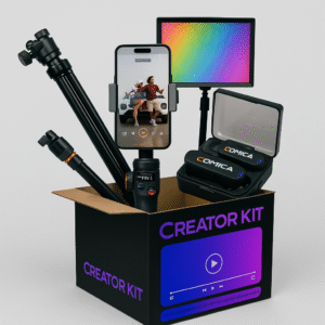 Creator Kit - הערכה ליצירת תוכן הכוללת: גימבל, פנס לד PRO, מיקרופון אלחוטי, חצובה