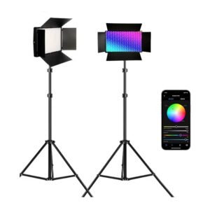 סט פנס RGB PRO +חצובה ו2 בטריות